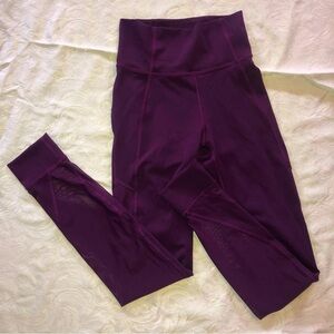 LULULEMON Hot Like Agni Mesh Panel High Rise Leggings P30416 Purple Sz 4